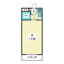 ル・バル一社 ワンルームの間取図画像