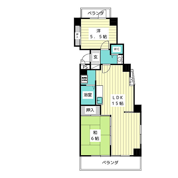 サンリバー高針 ｜愛知県名古屋市名東区高針２丁目(賃貸マンション2LDK・8階・57.12㎡)の写真 その2