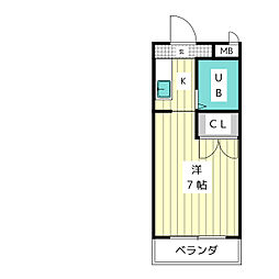 ジョアメゾン神里 ワンルームの間取図画像