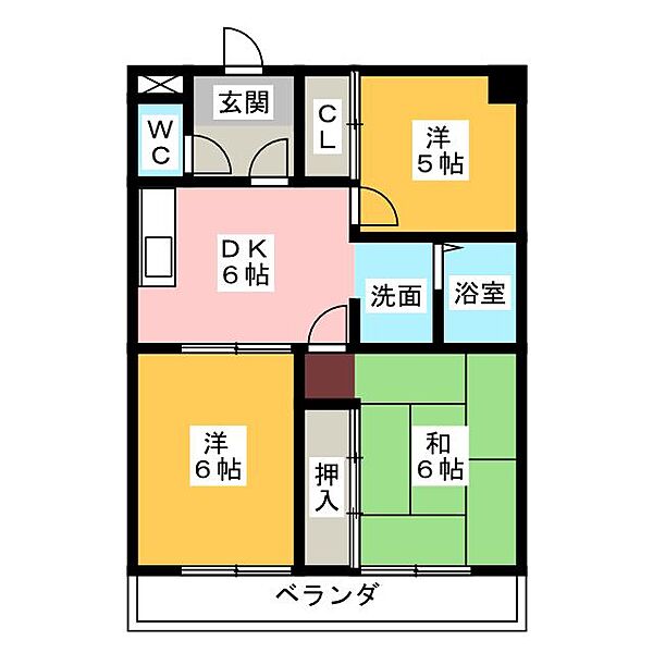 アーバンきたじま ｜愛知県名古屋市名東区牧の里１丁目(賃貸マンション3DK・5階・53.58㎡)の写真 その2