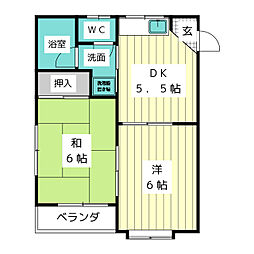 ムーニー松井パーク 2DKの間取図画像