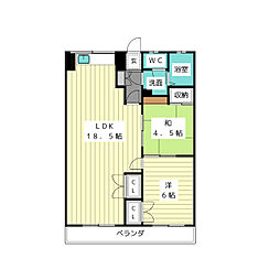 プリミエール平和が丘 2LDKの間取図画像