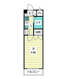 牧の里パークヒルズ 1Kの間取図画像