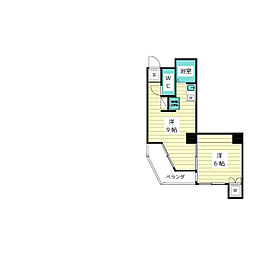 星ケ丘第一ビル 1LDKの間取図画像