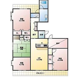 グレース川口 4LDKの間取図画像