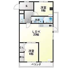 ファミール高針原 2LDKの間取図画像