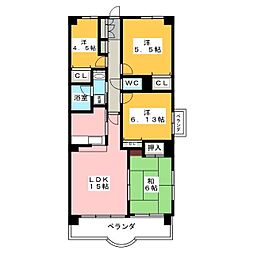 クレストヒルズ東山 4LDKの間取図画像
