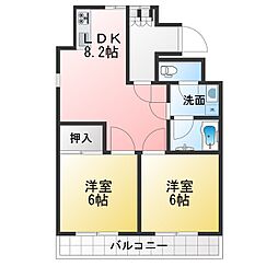 ムーハウス 2LDKの間取図画像
