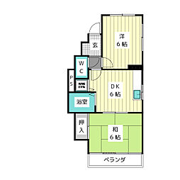 MTGハウス 2DKの間取図画像
