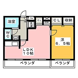 カーサ・ノア高峯町高峯3 1LDKの間取図画像