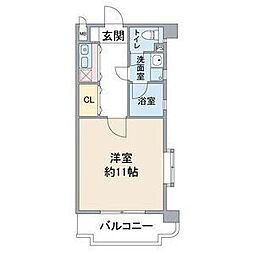 パークヒルズ一社 1Kの間取図画像