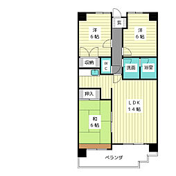 シャンポール新宿 3LDKの間取図画像