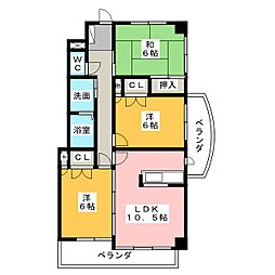 ベルルージュ上社 3LDKの間取図画像