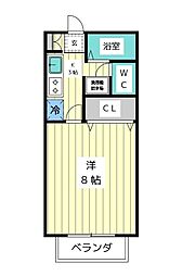 KEコーポ梅森 1Kの間取図画像