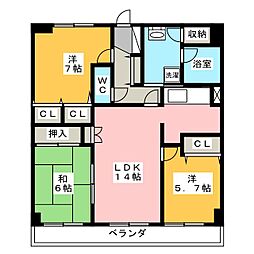 グランドハイリス本山 3LDKの間取図画像