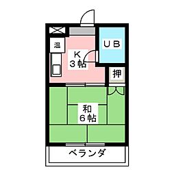 アネックス東山 1DKの間取図画像