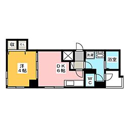 シャインズ本山 1DKの間取図画像