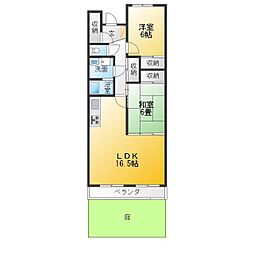 代万町ハウス 2LDKの間取図画像