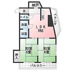 インテリジェント千種 2SLDKの間取図画像