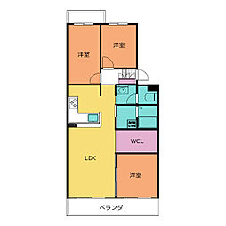 グレイス茶屋ヶ坂駅前 3LDKの間取図画像