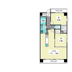 MOTTI3 2LDKの間取図画像