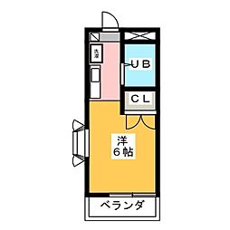 パンシオン ワンルームの間取図画像