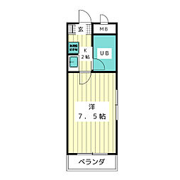 ミネックス本郷 1Kの間取図画像