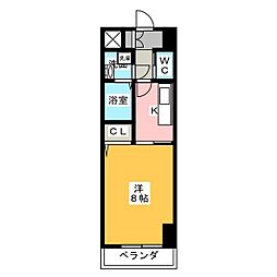 グランドガーデン藤ケ丘EX ワンルームの間取図画像