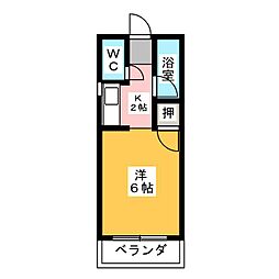 アラカワハイツ清住 1Kの間取図画像