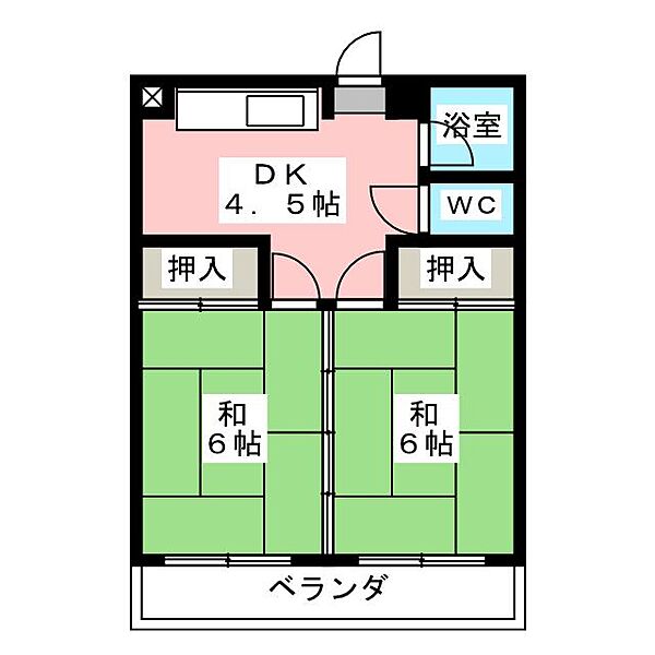 谷口ビル ｜愛知県名古屋市北区若葉通３丁目(賃貸マンション2DK・4階・38.00㎡)の写真 その2