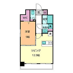 シュガーヒルズ大曽根テラス 2階1LDKの間取り