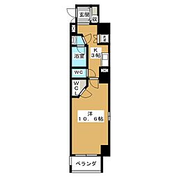 エスペランサみずの 8階1Kの間取り