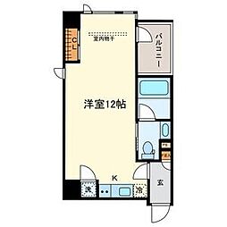 COZY徳川園 4階1Kの間取り