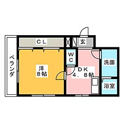 キャッスルM&K 1DKの間取図画像