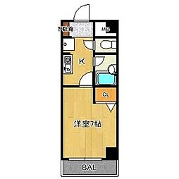 芳野アミティー 1Kの間取図画像