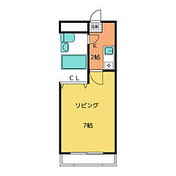 エンゼル 1Kの間取図画像