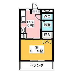 アネックス大幸 1DKの間取図画像