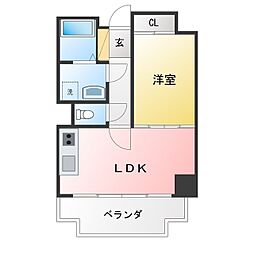 セキスイハイム徳川レジデンス 1LDKの間取図画像