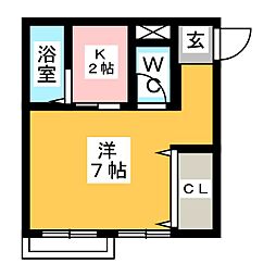 ドームマンション 1Kの間取図画像