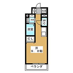 N.S.ZEAL大曽根 ワンルームの間取図画像