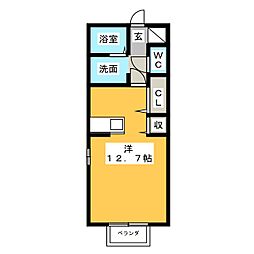 ルミエールM ワンルームの間取図画像