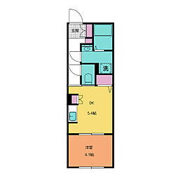 クレストタップ大曽根 1DKの間取図画像