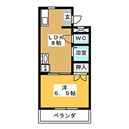 アネックス大幸 1LDKの間取図画像