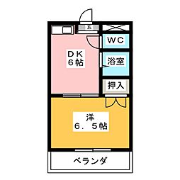 アネックス大幸 1DKの間取図画像