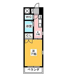 ラ・モヴェール白壁 1Kの間取図画像