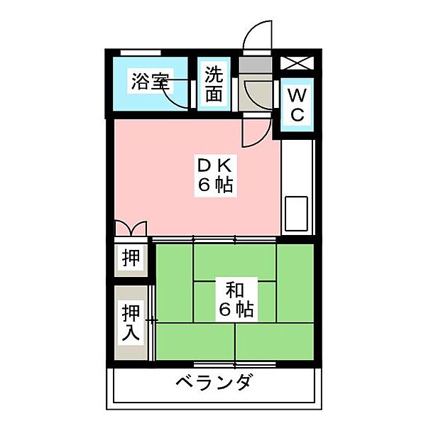 サンハイツ五才美 ｜愛知県名古屋市西区五才美町(賃貸マンション1DK・2階・27.45㎡)の写真 その2