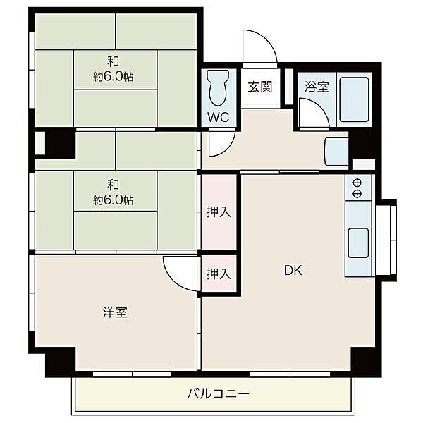 ウエストワード 301｜愛知県名古屋市西区上小田井２丁目(賃貸マンション3DK・2階・56.07㎡)の写真 その2