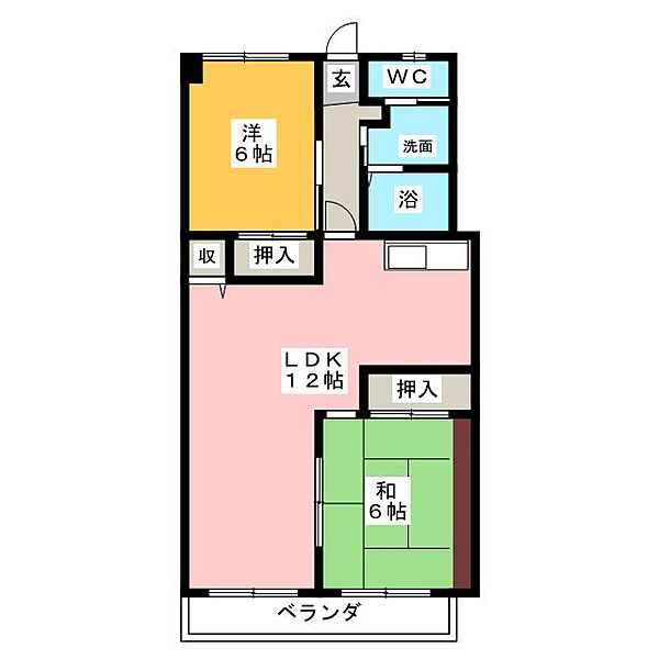 サンズハイツ ｜愛知県名古屋市西区中小田井５丁目(賃貸マンション2LDK・1階・50.00㎡)の写真 その2