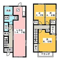 ローズコート雅  ｜ 愛知県名古屋市西区大野木２丁目（賃貸テラスハウス3LDK・1階・82.27㎡） その2