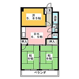 メゾンひばり 3DKの間取図画像
